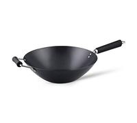 Ken Hom Wok Antiaderente Acciaio al Carbonio, 35cm, Excellence, Padella a Induzione/Compatibile con Utensili in Metallo, Lavabile in Lavastoviglie, 5 Anni di Garanzia, KH435001