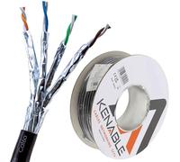 Kenable™ - Cavo Ethernet esterno schermato CAT6A per esterni, in rame, bobina SF/FTP, 50 m [50 metri]