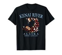 Kenai River Alaska Tribal Salmon Since 1.000 d.C. Blu Pallido Maglietta