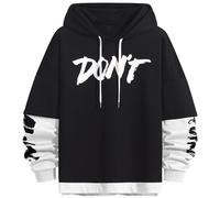KENAIJING Felpa da Uomo con Cappuccio Stampa Patchwork Sweatshirt | Pullover Uomo Harajuku Stile di Strada Cotone Hoodie
