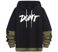 KENAIJING Felpa da Uomo con Cappuccio Stampa Patchwork Sweatshirt | Pullover Uomo Harajuku Stile di Strada Cotone Hoodie