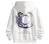 KENAIJING Felpa Uomo con Cappuccio Stampe Abbigliamento Felpe Hip-Hop Hoodie (M, Bianco)