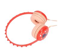 KENANLAN Cool Dinosaur Pattern Kids Childphone Wired con Microfono, Orecchio per Scuola, Chat Video, Fascia Stereo da 3,5 Mm Stereo per Tablet iOS (Rosso)