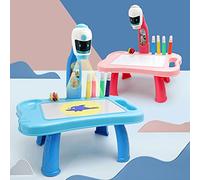 KENANLAN Giochi D'arte per Bambini per Bambini Giocattoli da Tavolo, Giocattoli da Disegno di Proiezione per Bambini, Scrivania della Tavola di Pittura con Forme Carine e Colori Vivaci, (blu)