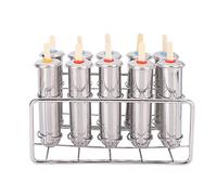 KENANLAN Kit di Stampi per Ghiaccioli in Acciaio Inossidabile, Set di Stampi per Ghiaccioli Durevoli per Gelato Fatto in Casa, con Kit per un Facile Utilizzo