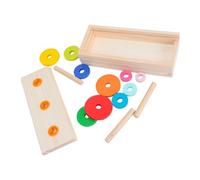 KENANLAN Robusto Gioco Puzzle a 10 Anelli Torre di Legno, Giocattolo Educativo per la Prima Infanzia con Blocchi di Pensiero Logico con Materiale di Gioco in Legno per Bambini, Sicuro e (Dimensioni