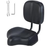 KENANLAN Seggiolino per bicicletta per cyclette, ampio, grande sellino per bicicletta, comodo, di ricambio, grande cuscino imbottito in memory foam (nero)