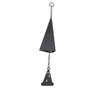 KENANLAN Triangle Courtyard Bell Bell Chimes Ciondolo, Vernice a Spruzzo Nero in Ferro con Anello Sospeso per la Decorazione da Giardino Interno