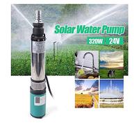 KENBT 12V 24V 48V Pompa ad Acqua Solare Pompa for Pozzi Profondi Pompa sommersa Fattoria Irrigazione agricola Pompa for Pozzi Profondi 60M Pompa dell'Acqua di Sollevamento,Ecologico(320W-24V)
