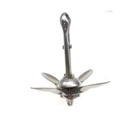 KENBT Ancora for Barche in Acciaio Inossidabile lucidato in Superficie da 6 kg, Ancora Pieghevole for, Accessori for Barche Marine,Antiruggine
