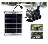 KENBT Gruppo Pompa Acqua Solare 10W Pannello fotovoltaico Pompa Acqua Fontana Pompa Acqua temporizzazione Regolabile Ultra-silenziosa Pompa Acqua Stagno for Pesci Giardino,Ecologico
