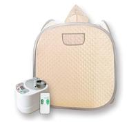 KENBT Kit Sauna Portatile Tenda for Cappello Spa for Tutto Il Corpo a casa di Una Persona, Include izzatore da 2 Litri con Telecomando,Protezione di Sicurezza(Champagne)