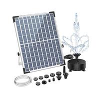 KENBT Pompa Fontana Solare 12W, Fontana Solare con 12 ugelli a Doppio Strato Pompa Fontana Solare Potente for laghetto,Ecologico(48W)