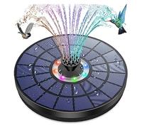 KENBT Pompa Fontana Solare 12W, Fontana Solare con 12 ugelli a Doppio Strato Pompa Fontana Solare Potente for laghetto,Ecologico(5.5W with Light)