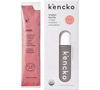 Kencko 's Instant Smoothie Starter Pack - 1 bottiglia shaker Smothie + 1 campione istantaneo di frullato completo (rossi)