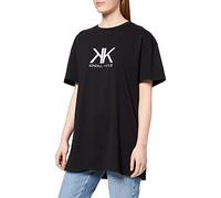 KENDALL & KYLIE K&K W Active Logo V1 LONGFIT T-Shirt KKW351627, Black, Small (Pacco da 8) Womens