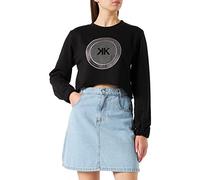 KENDALL & KYLIE K&K W Art Patch Cropped Sweatshirt KKW3611604, Black, L Women's