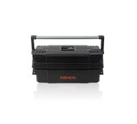 KENDO Cassetta degli attrezzi vuota in plastica - leggera ed estremamente robusta - 46,5 x 23 x 21 cm - 4 scomparti apribili con suddivisione flessibile - Cassetta degli attrezzi - Porta attrezzi per