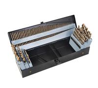 KENDO Set di 115 punte per trapano al cobalto, M35, in acciaio ad alta velocità, per metallo, ghisa, acciaio inossidabile, plastica e legno, con custodia, 1/16"-1/2"