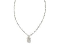 Kendra Scott Collana con ciondolo a forma di lettera di cristallo, gioiello alla moda per donne, One Size, Argento Ottone, Non pietra preziosa