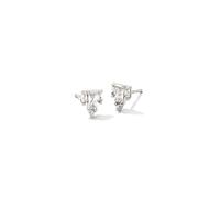 Kendra Scott Juliette - Orecchini a lobo in rodio con cristalli bianchi, taglia unica