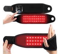 Keneo Braccialetto per terapia della luce rossa per mano e polso, dispositivo di luce vicino all'infrarosso 660 nm e 850 nm, 3 impostazioni di massaggio di calore e vibrazione, 2000 mAh wireless, 36