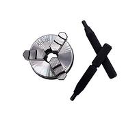 kengbi Tornio di Alta precisione Chuck K01-50 Tornio Mini Chuck 3 Jaws Lavorazione del Legno Mandrino a Mano con Filettatura di Montaggio Asta Agricoltura Tornio Agocentrico Strumento Chuck 50mm