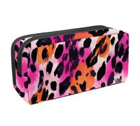 KengjuTesu Astuccio impermeabile, astuccio con cerniera, inchiostro rosa leopardato, portapenne per ufficio, cancelleria per adolescenti, ragazze, studenti, adulti, Multicolore 1., Taglia unica,