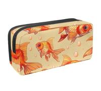 KengjuTesu Astuccio impermeabile, astuccio con cerniera, motivo pesce rosso arancione, astuccio per penne e articoli di cancelleria per adolescenti, ragazze, studenti e adulti, Multicolore 1., Taglia