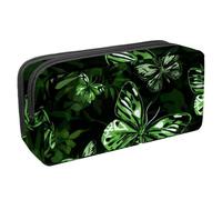 KengjuTesu Astuccio impermeabile con cerniera, farfalla verde e lucciola, astuccio per cancelleria per ufficio, organizer per cancelleria per adolescenti, ragazze, studenti e adulti, Multicolore 5.,