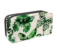 KengjuTesu Astuccio impermeabile con cerniera, farfalla verde e lucciola, astuccio per cancelleria per ufficio, organizer per cancelleria per adolescenti, ragazze, studenti e adulti, Multicolore 3,