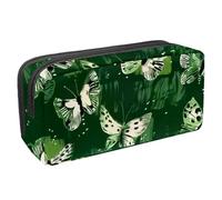 KengjuTesu Astuccio impermeabile con cerniera, farfalla verde e lucciola, astuccio per cancelleria per ufficio, organizer per cancelleria per adolescenti, ragazze, studenti e adulti, Multicolore 2.,