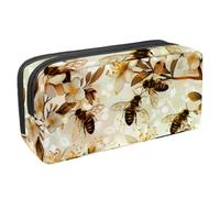 KengjuTesu Astuccio impermeabile con cerniera, farfalla verde e lucciola, astuccio per cancelleria per ufficio, organizer per cancelleria per adolescenti, ragazze, studenti e adulti, Multicolore 9,