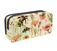 KengjuTesu Astuccio impermeabile con cerniera, farfalla verde e lucciola, astuccio per cancelleria per ufficio, organizer per cancelleria per adolescenti, ragazze, studenti e adulti, Multicolore 7,