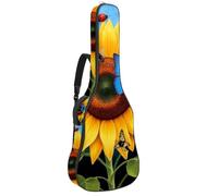 KengjuTesu Custodia morbida per chitarra acustica da 109 cm, con tracolla e 2 tasche, controller di gioco con sfondo scuro, zaino senza imbottitura, impermeabile, in tessuto Oxford, custodia per