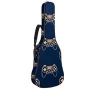 KengjuTesu Custodia morbida per chitarra acustica da 109 cm, con tracolla e 2 tasche, controller di gioco con sfondo scuro, zaino senza imbottitura, impermeabile, in tessuto Oxford, custodia per