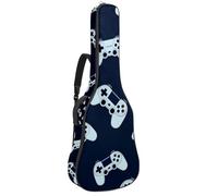 KengjuTesu Custodia morbida per chitarra acustica da 109 cm, con tracolla e 2 tasche, controller di gioco con sfondo scuro, zaino senza imbottitura, impermeabile, in tessuto Oxford, custodia per