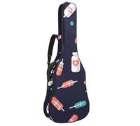 KengjuTesu Custodia morbida per chitarra acustica da 109 cm, con tracolla e 2 tasche, immagine medicinale, zaino senza imbottitura, impermeabile, in tessuto Oxford, custodia per chitarra classica,