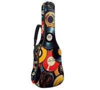 KengjuTesu Custodia morbida per chitarra acustica da 109 cm, con tracolla e 2 tasche, in vinile, senza imbottitura, impermeabile, in tessuto Oxford, custodia per chitarra classica, Multicolore, Taglia