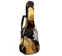 KengjuTesu Custodia morbida per chitarra acustica da 109 cm, con tracolla e 2 tasche, le api raccolgono il miele, senza imbottitura, zaino impermeabile in tessuto Oxford per chitarra classica,