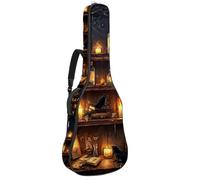 KengjuTesu Custodia morbida per chitarra acustica da 109 cm, con tracolla e 2 tasche, libreria magica, senza imbottitura, impermeabile, in tessuto Oxford, custodia per chitarra classica, Multicolore,