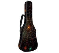 KengjuTesu Custodia morbida per chitarra acustica da 109 cm, con tracolla e 2 tasche, motivo Halloween Spider Web E, senza imbottitura, impermeabile, in tessuto Oxford, custodia per chitarra classica,