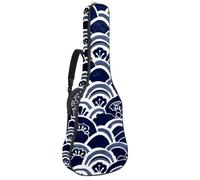 KengjuTesu Custodia morbida per chitarra acustica da 109 cm, con tracolla e 2 tasche, motivo onde oceaniche, senza imbottitura, impermeabile, in tessuto Oxford, custodia per chitarra classica,