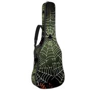 KengjuTesu Custodia morbida per chitarra acustica da 109 cm, con tracolla e 2 tasche, motivo ragno e rete, senza imbottitura, impermeabile, in tessuto Oxford, custodia per chitarra classica,