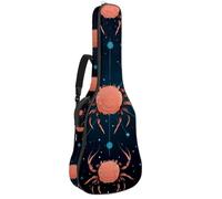 KengjuTesu Custodia morbida per chitarra acustica da 109 cm, con tracolla e 2 tasche, motivo segno del cancro, senza imbottitura, impermeabile, in tessuto Oxford, custodia per chitarra classica,
