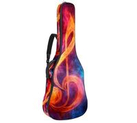 KengjuTesu Custodia morbida per chitarra acustica da 109 cm, con tracolla e 2 tasche, nota musicale colorata, senza imbottitura, impermeabile, in tessuto Oxford, custodia per chitarra classica,