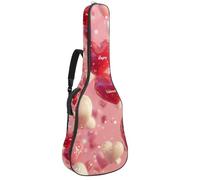 KengjuTesu Custodia morbida per chitarra acustica da 109 cm, con tracolla e 2 tasche, per San Valentino, amore, senza imbottitura, impermeabile, in tessuto Oxford, custodia per chitarra classica,