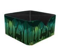 KengjuTesu Magic Night Deer Green Night Forest Jungle Landscape Organizer da scrivania portapenne rettangolare per ufficio, studio e stazioni di trucco