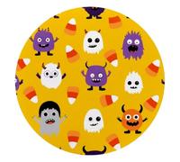 KengjuTesu Piccolo tappetino per mouse da scrivania, tappetino per mouse da ufficio, base in gomma antiscivolo, tappetino per mouse per computer portatile 25 cm, mostro di Halloween giallo