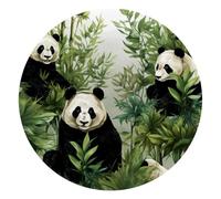 KengjuTesu Piccolo tappetino per mouse da scrivania, tappetino per mouse da ufficio, base in gomma antiscivolo, tappetino per mouse per computer portatile 25 cm, foresta di bambù panda